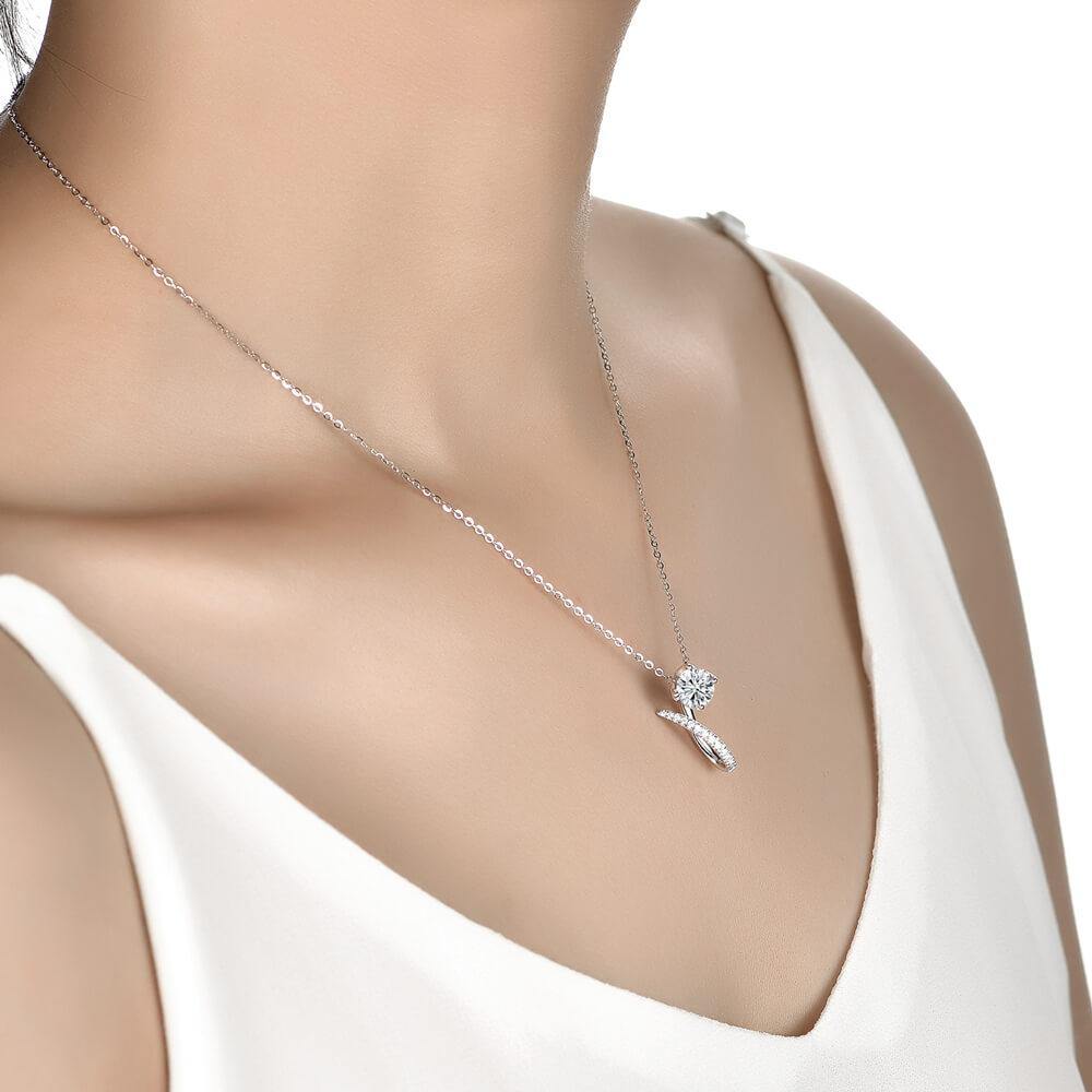 Moissanite Series Luxury Sterling Silver Necklace - ReadYourHeart