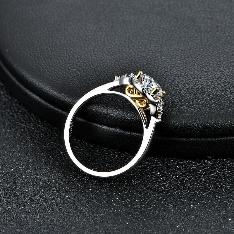 Moissanite Series Luxury Sterling Silver Ring - ReadYourHeart,RRL-3003A,RRL-3003D
