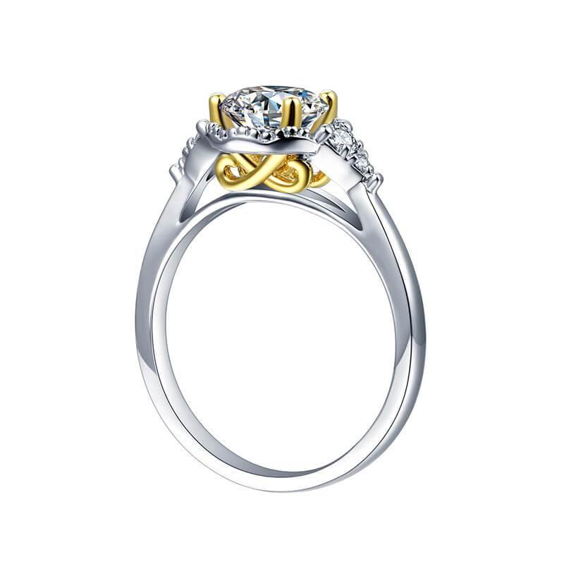Moissanite Series Luxury Sterling Silver Ring - ReadYourHeart,RRL-3003A,RRL-3003D