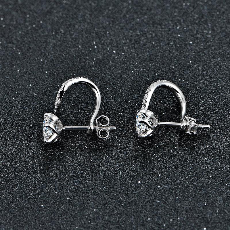 Moissanite Series Luxury Sterling Silver Stud Earrings - ReadYourHeart