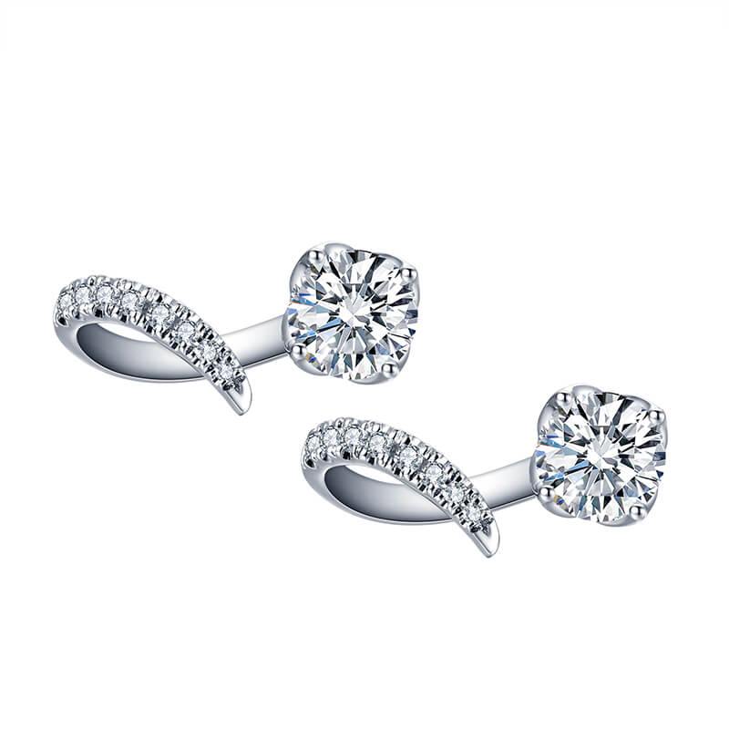Moissanite Series Luxury Sterling Silver Stud Earrings - ReadYourHeart