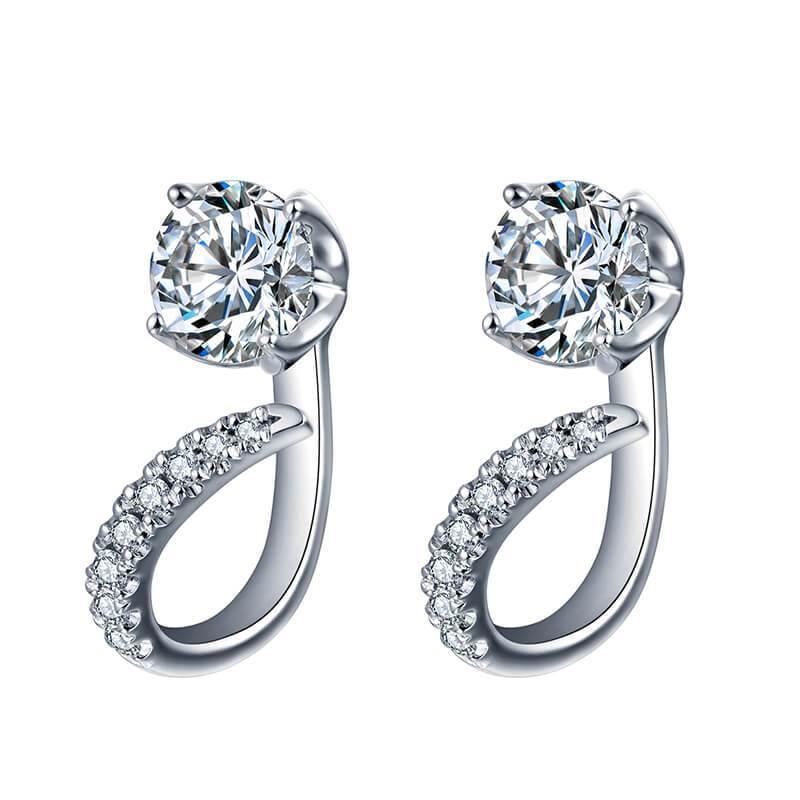 Moissanite Series Luxury Sterling Silver Stud Earrings - ReadYourHeart