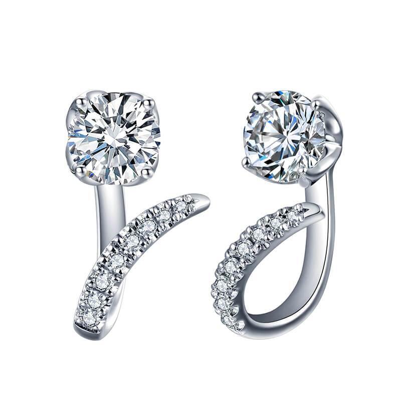 Moissanite Series Luxury Sterling Silver Stud Earrings - ReadYourHeart