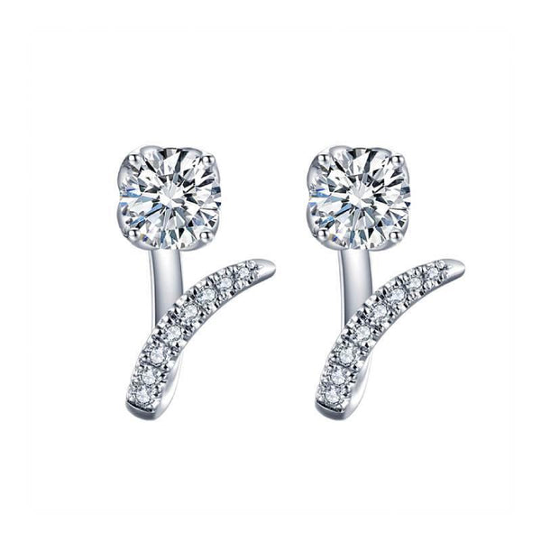 Moissanite Series Luxury Sterling Silver Stud Earrings - ReadYourHeart