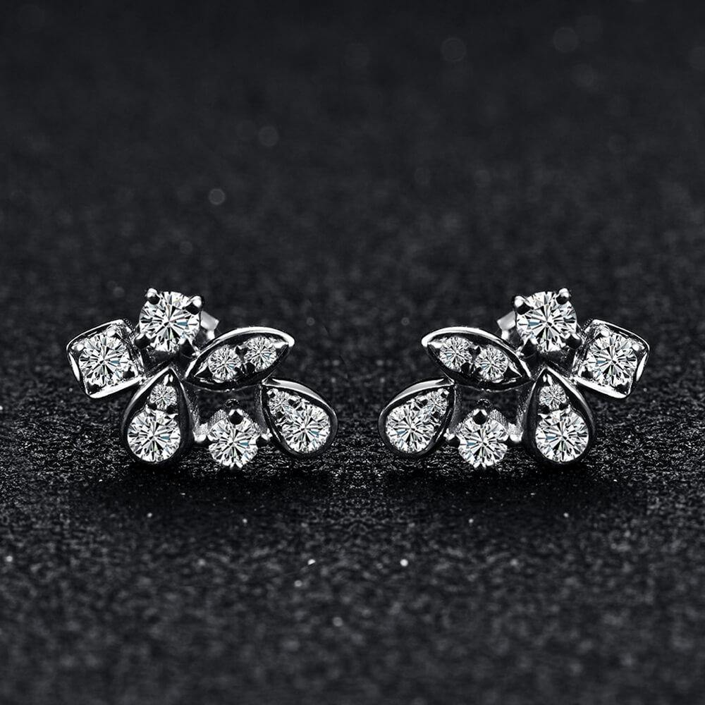 Moissanite Series Luxury Sterling Silver Stud Earrings - ReadYourHeart