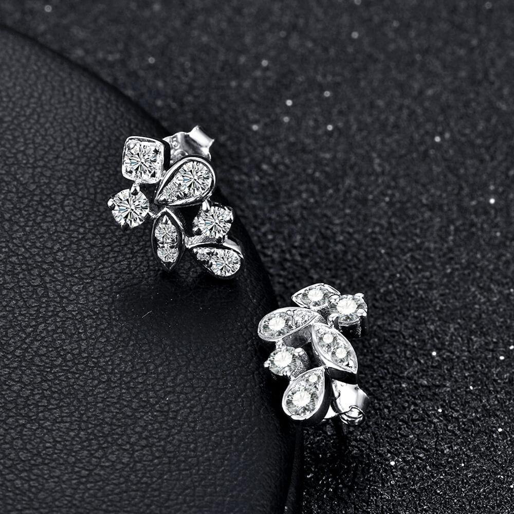 Moissanite Series Luxury Sterling Silver Stud Earrings - ReadYourHeart
