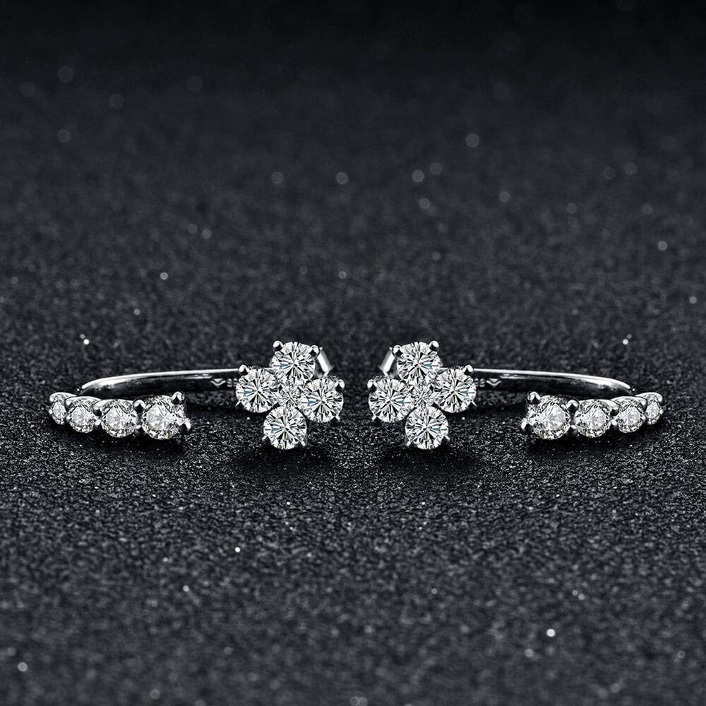 Moissanite Series Luxury Sterling Silver Stud Earrings - ReadYourHeart