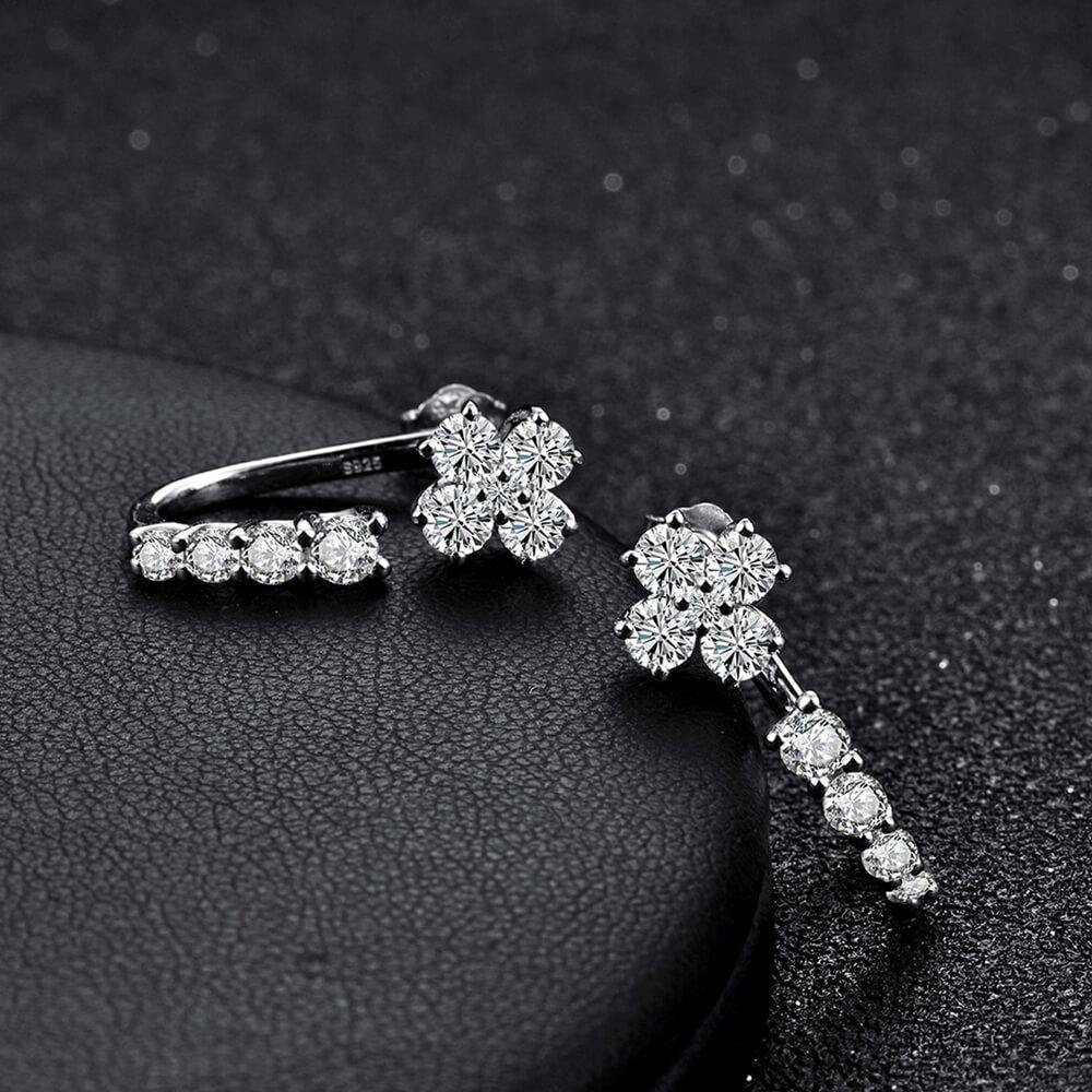 Moissanite Series Luxury Sterling Silver Stud Earrings - ReadYourHeart