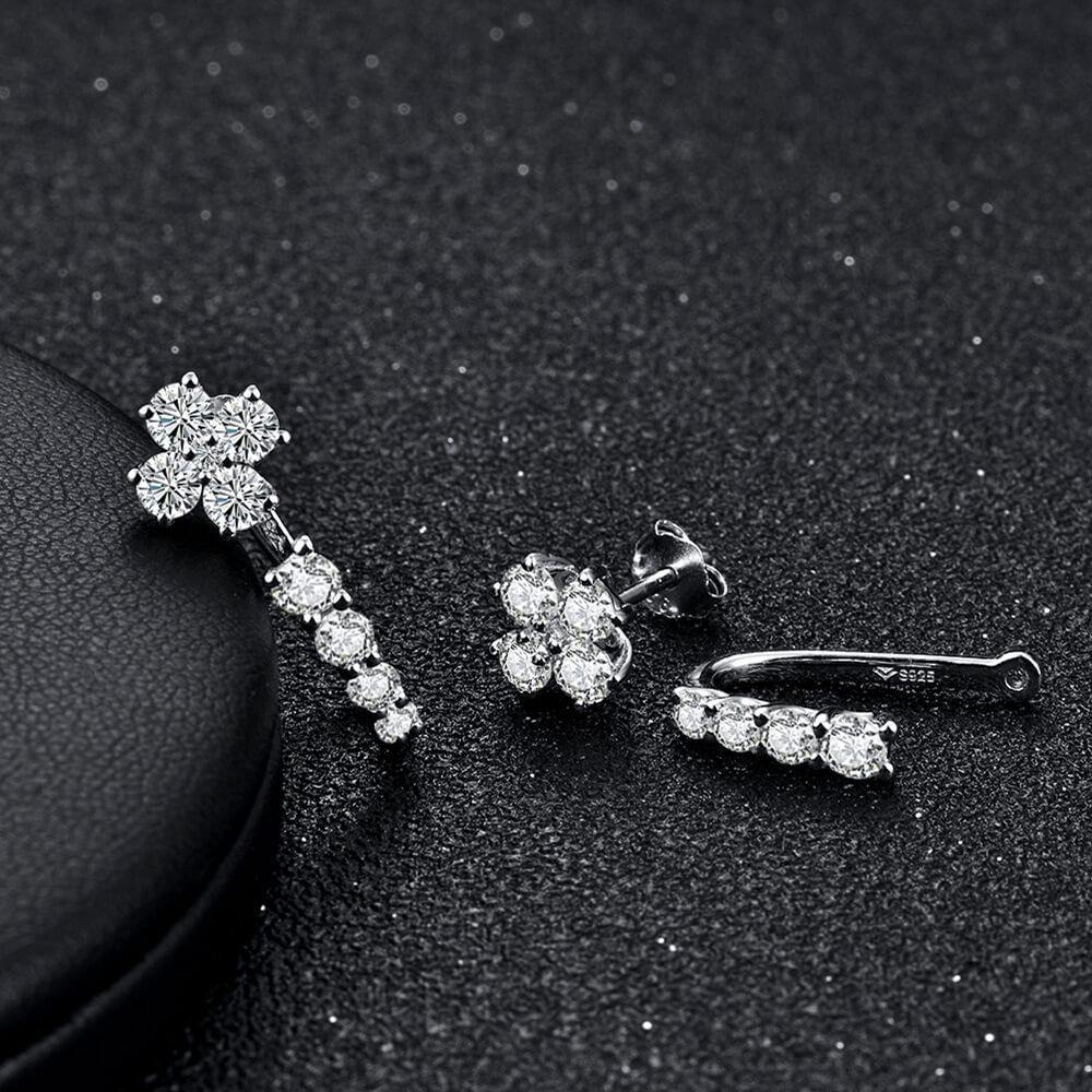 Moissanite Series Luxury Sterling Silver Stud Earrings - ReadYourHeart