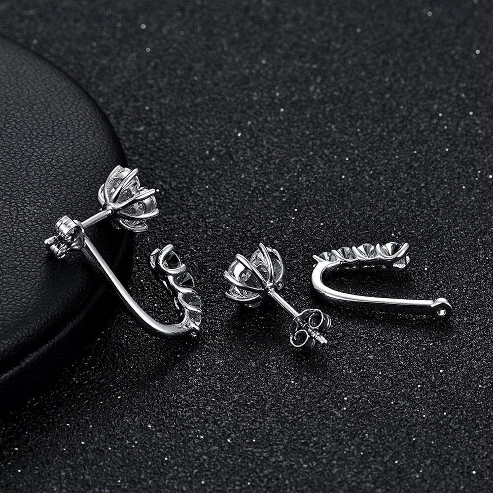Moissanite Series Luxury Sterling Silver Stud Earrings - ReadYourHeart