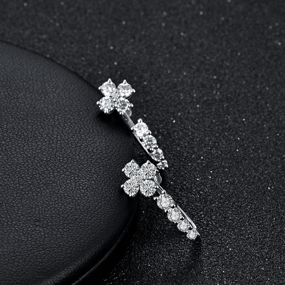 Moissanite Series Luxury Sterling Silver Stud Earrings - ReadYourHeart