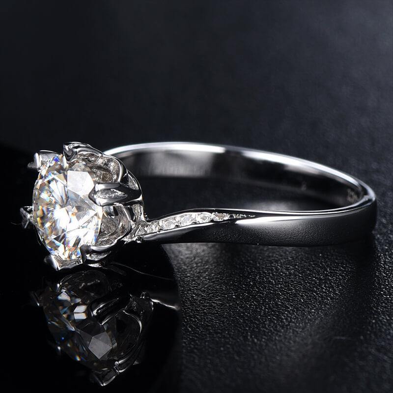 Moissanite Snowflake Silver Wedding Ring - ReadYourHeart,RRW-M01E