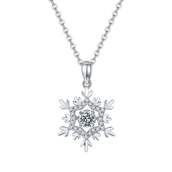 Moissanite Snowflake Sterling Silver Necklace - ReadYourHeart