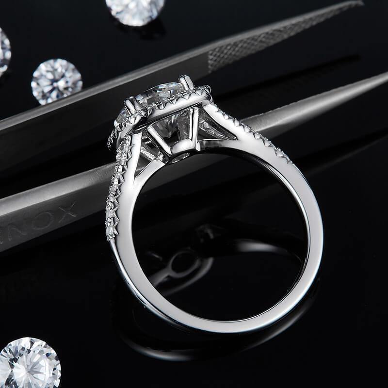 Moissanite square four prong sterling silver wedding ring - ReadYourHeart,RRW-M17C,RRW-M17D,RRW-M17E