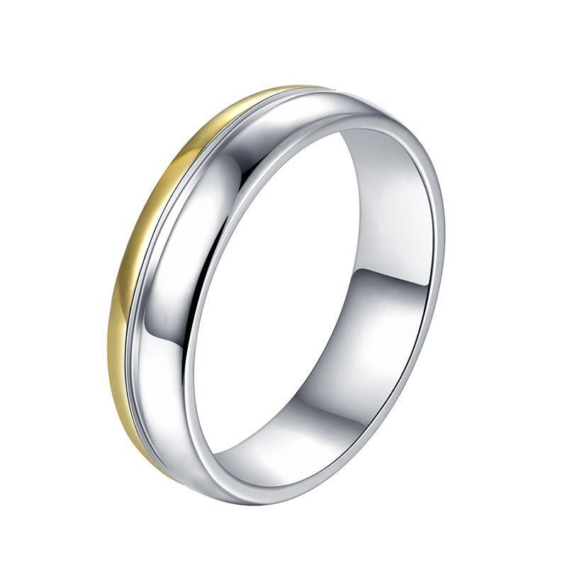 Moissanite Two Tone Eternity Sterling Silver Wedding Band Ring - ReadYourHeart,RRL-LTR19092804-W,RRL-LTR19092804-M