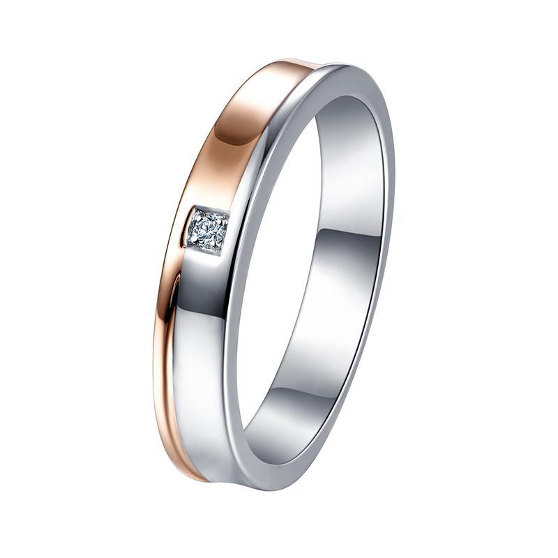 Moissanite Two Tone Eternity Sterling Silver Wedding Band Ring - ReadYourHeart,RRL-LTR19092101-W,RRL-LTR19092101-M