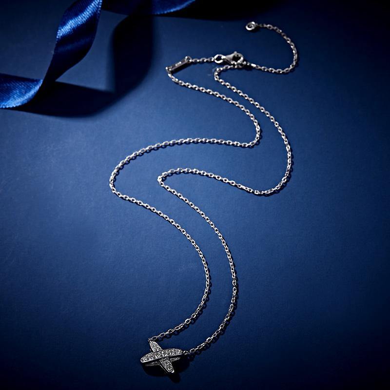 Moissanite X-Shaped Sterling Silver Necklace - ReadYourHeart