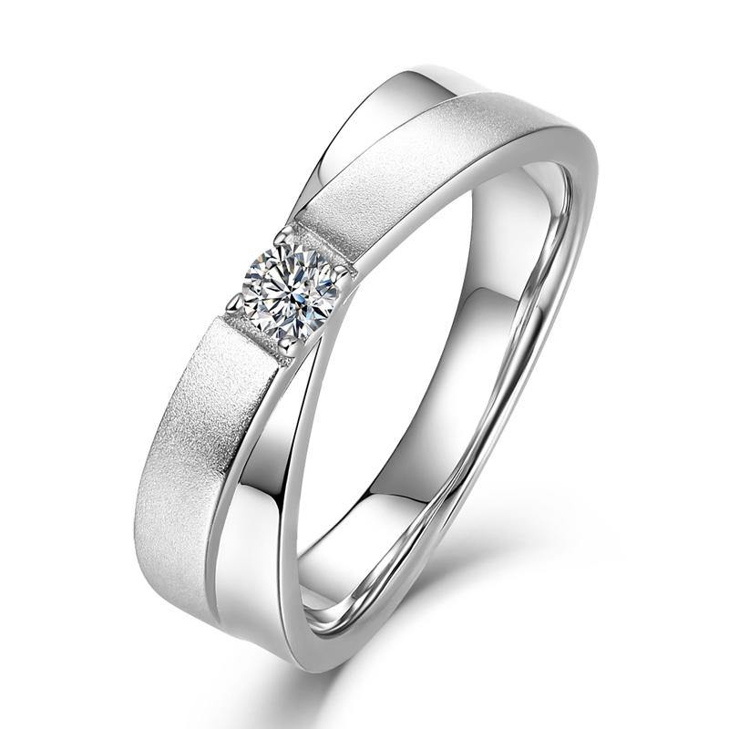 Moissanite cross arm sterling silver wedding band ring - ReadYourHeart,RRW-M39A,RRW-M39B
