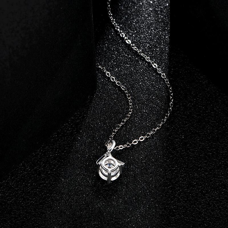 Moissanite fashion fork sterling silver necklace - ReadYourHeart