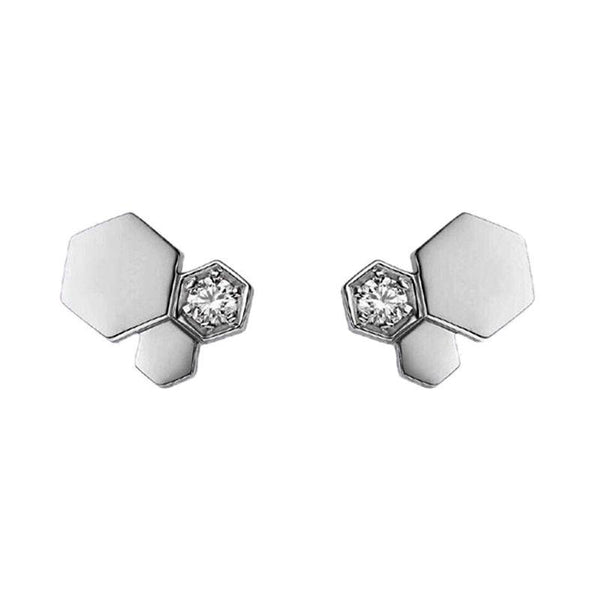 Moissanite honeycomb sterling silver earrings - ReadYourHeart