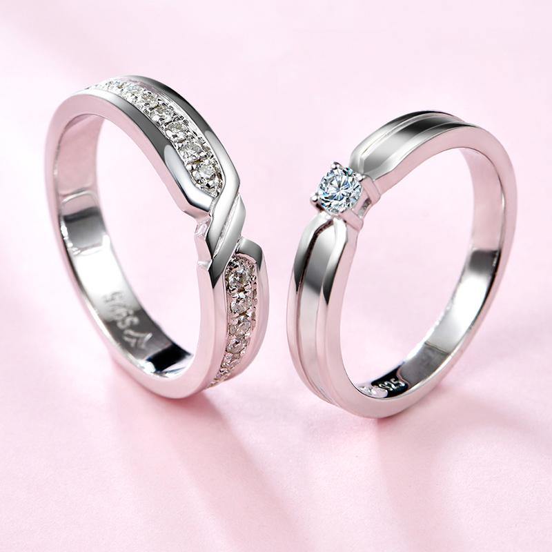 Moissanite luxury Cross Sterling Silver Wedding Band Ring - ReadYourHeart,RRL-LTR19092801-W,RRL-LTR19092801-M