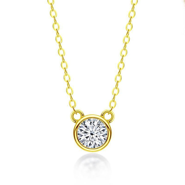 Moissanite round sterling silver necklace pendant - ReadYourHeart