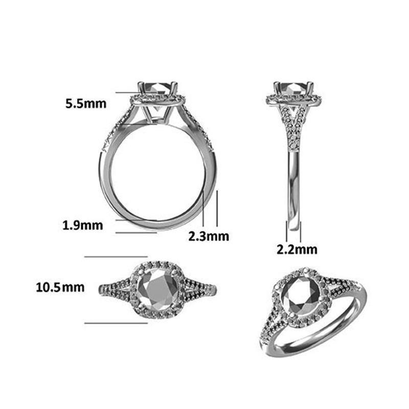 Moissanite square four prong sterling silver wedding ring - ReadYourHeart