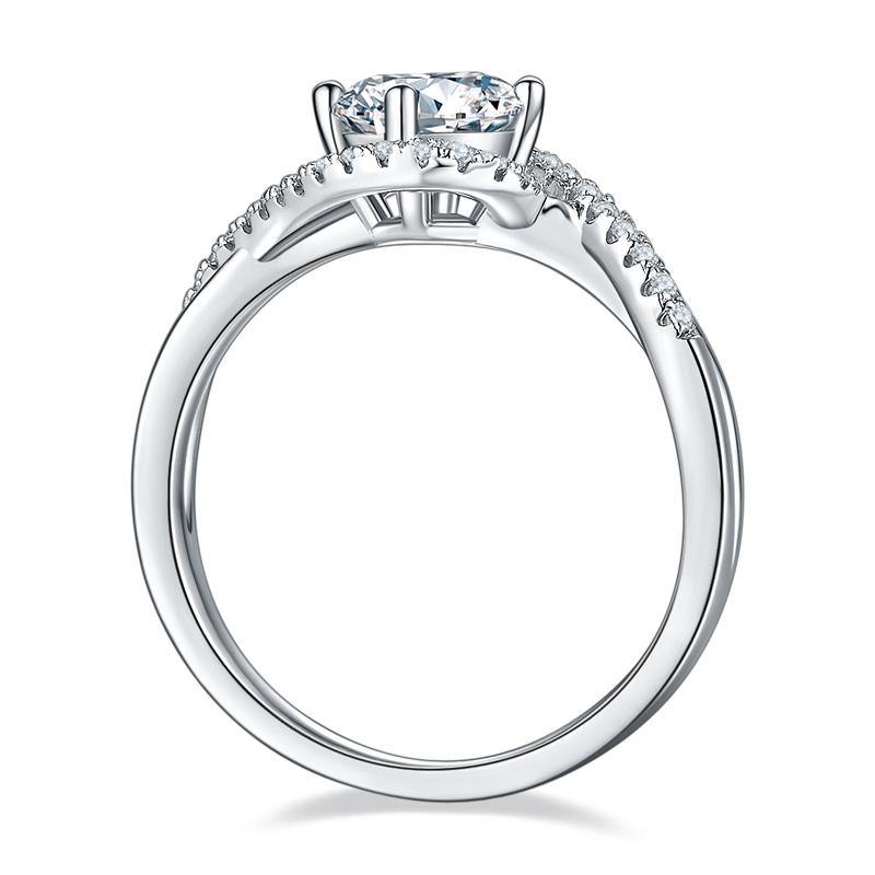 Moissanite Angel Eyes Sterling Silver Wedding Ring - ReadYourHeart,RRW-M46A