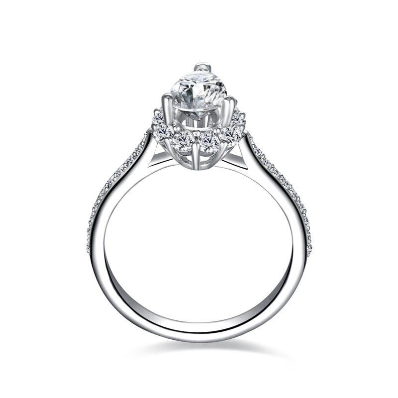 Pear Sona Diamond Luxury Sterling Silver Wedding Ring - ReadYourHeart,RRA-10012