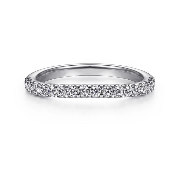 Petite Curved Moissanite Pave Half Eternity Wedding Band - ReadYourHeart