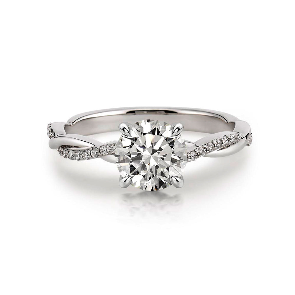 Round Moissanite Infinity Petite Twisted Vine Engagement Ring - ReadYourHeart