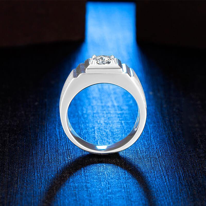 Round Moissanite Classic Sterling Silver Wedding Ring For Men - ReadYourHeart,RRW-M73A