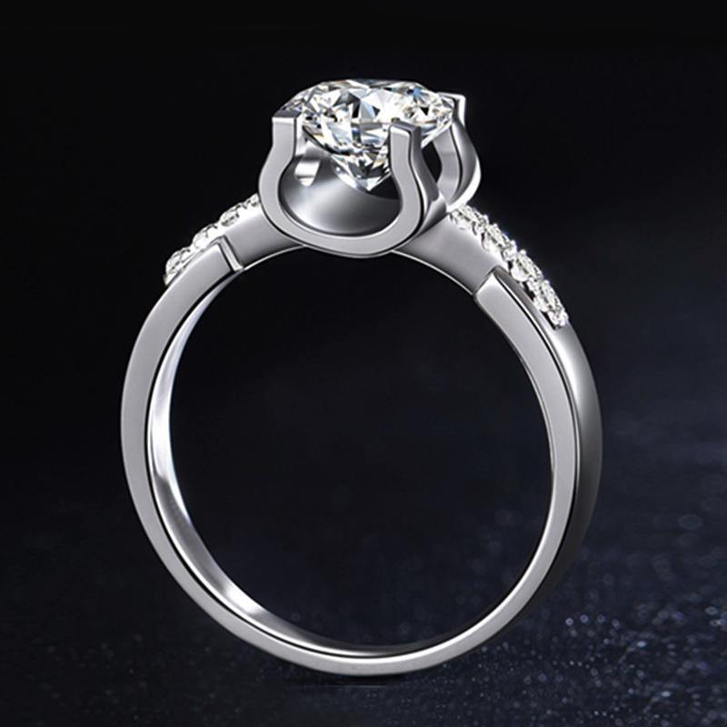 Round Moissanite Fashion Bull Head Sterling Silver Wedding Ring - ReadYourHeart,RRL-10015B,RRL-10015C