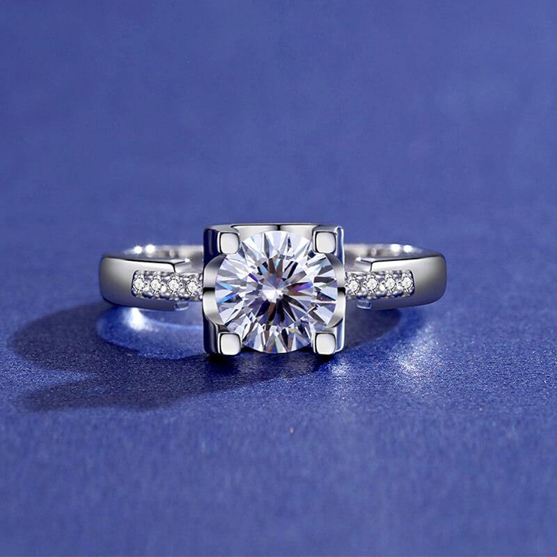 Round Moissanite Fashion Bull Head Sterling Silver Wedding Ring - ReadYourHeart,RRL-10015B,RRL-10015C