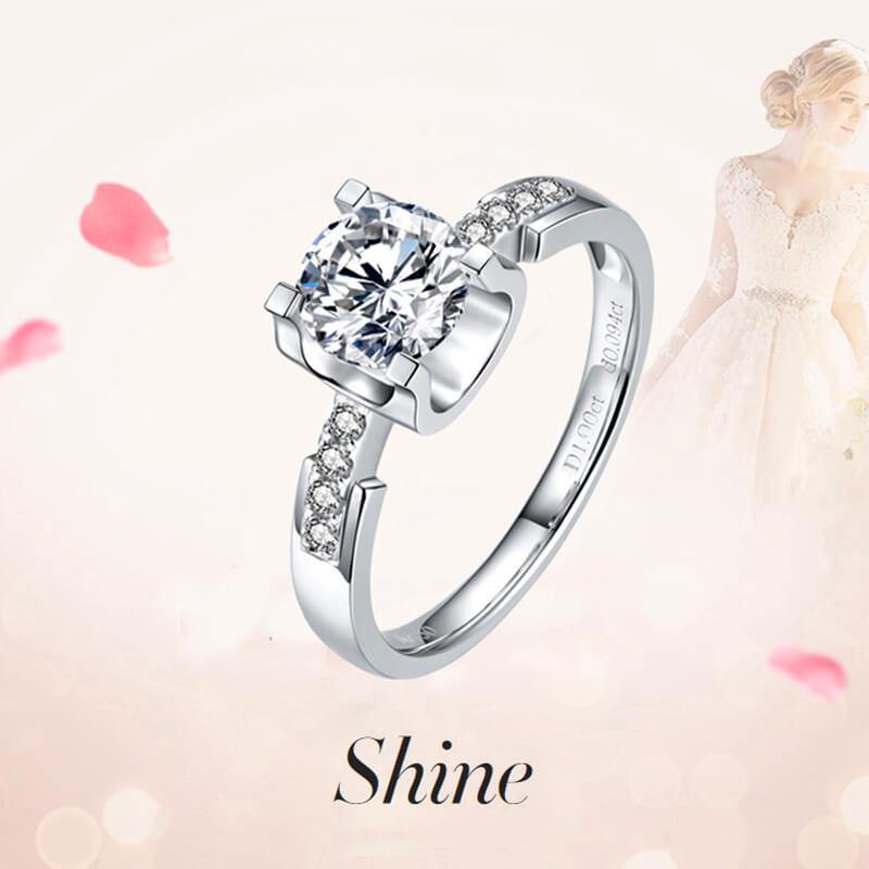 Round Moissanite Fashion Bull Head Sterling Silver Wedding Ring - ReadYourHeart