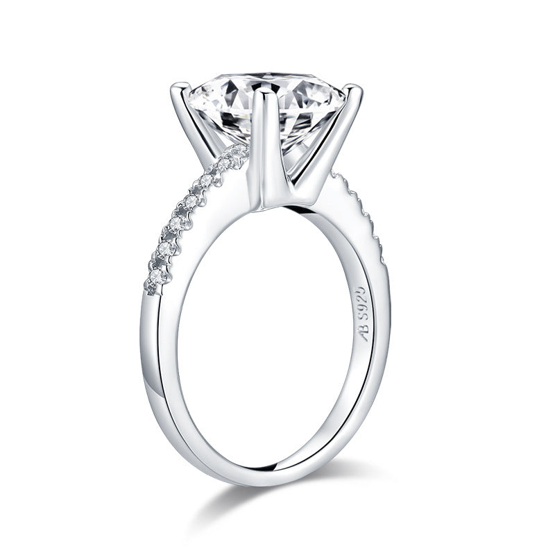 Cushion Cut Sona Diamond Pave Sterling Silver Ring - ReadYourHeart