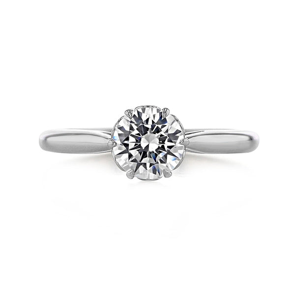 Solitaire Moissanite Six Prong Engagement Ring - ReadYourHeart