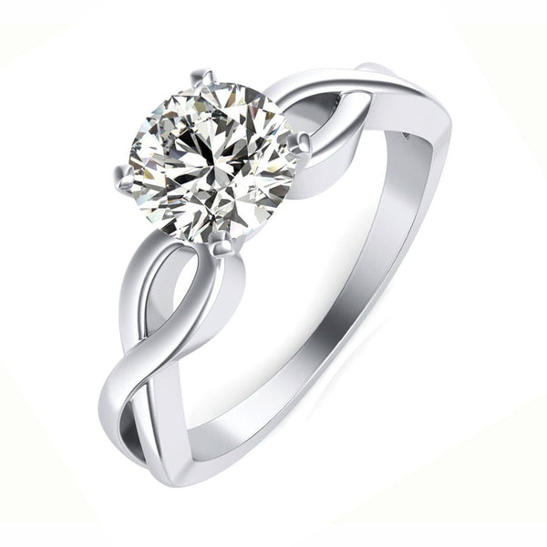 Solitaire Moissanite Twisted Infinity Engagement Ring - ReadYourHeart