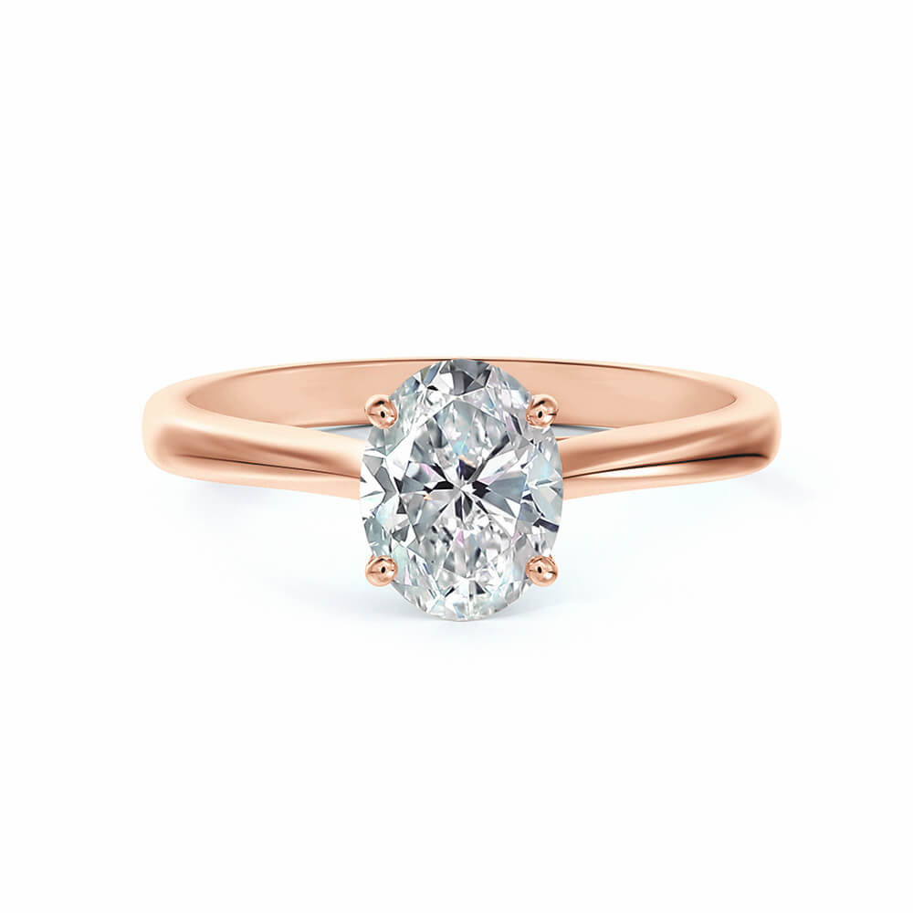 Solitaire Oval Cut Moissanite Engagement Ring in 18K Gold - ReadYourHeart
