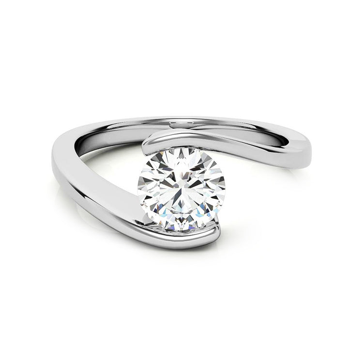 Solitaire Tension Set Moissanite Bypass Engagement Ring – ReadYourHeart