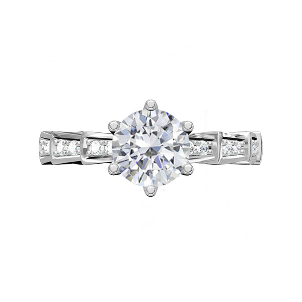 Sparkling Moissanite Eternity Accents Engagement Ring - ReadYourHeart