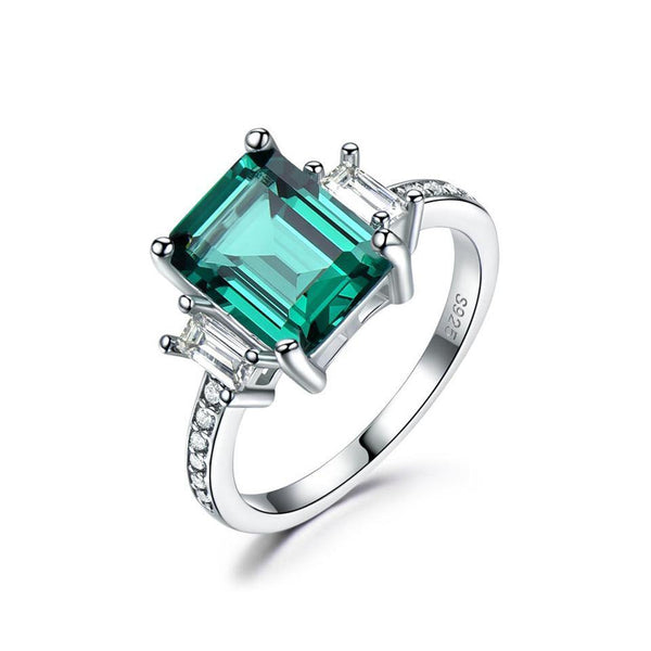 Square Birthstone Sterling Silver Ring - ReadYourHeart