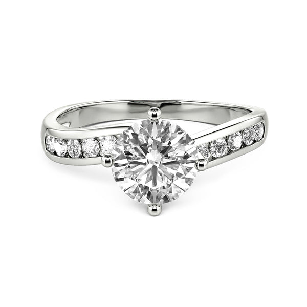 Swirl Bypass Moissanite Channel Set Engagement Ring - ReadYourHeart