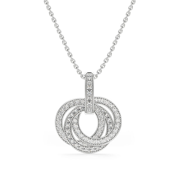 Three Interlocking Circles Moissanite Pendant Necklace - ReadYourHeart