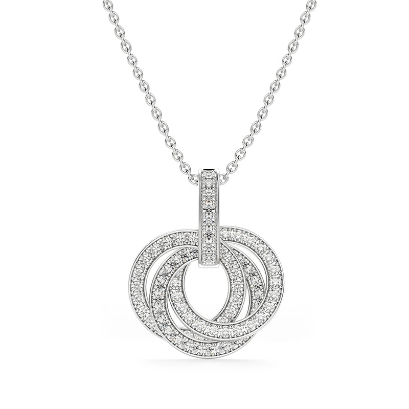 Three Interlocking Circles Moissanite Pendant Necklace - ReadYourHeart