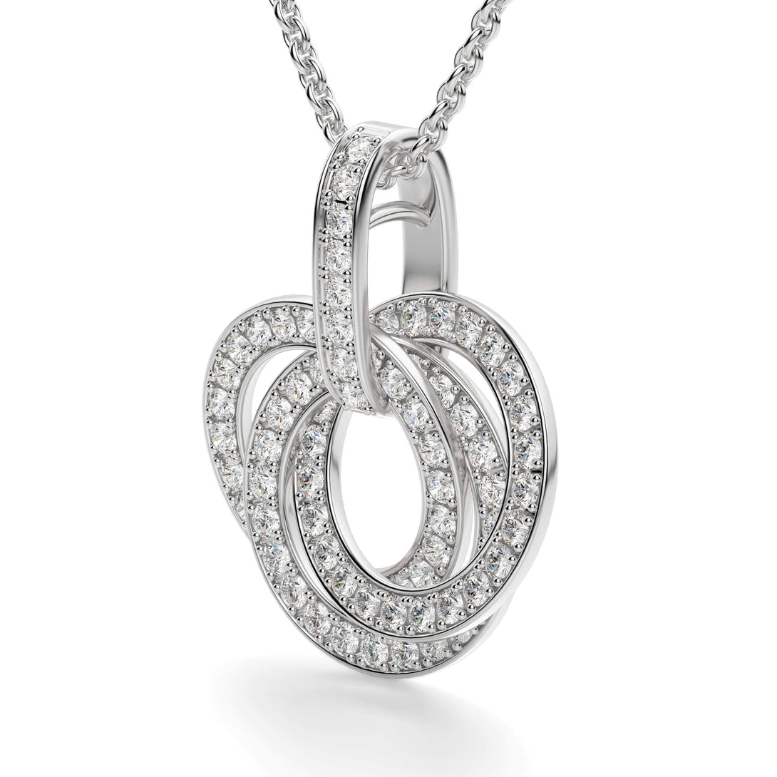 Three Interlocking Circles Moissanite Pendant Necklace - ReadYourHeart