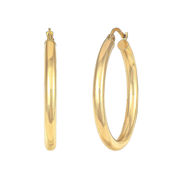 Tube Classic Polished Hoop Earrings - ReadYourHeart