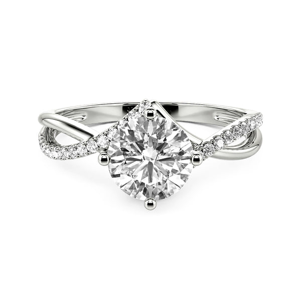 Twisted Bypass Moissanite Pave Engagement Ring - ReadYourHeart