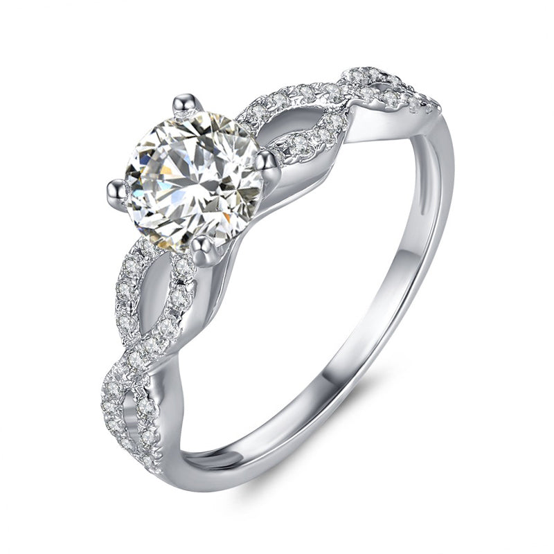 Twisted Infinity Moissanite Pave Engagement Ring - ReadYourHeart