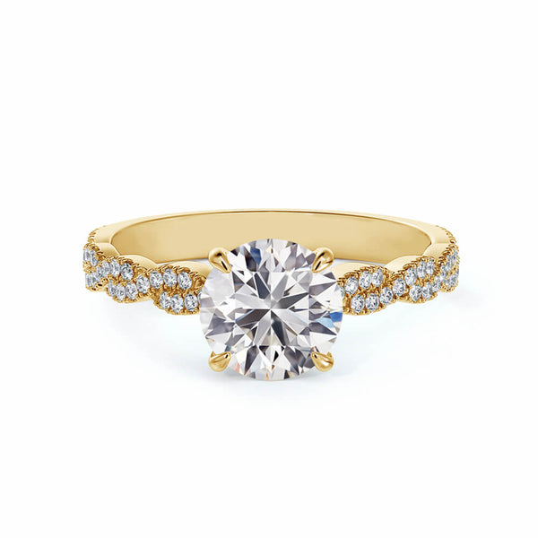 Twisted Vine Moissanite Infinity Pave Engagement Ring in 18K Gold - ReadYourHeart